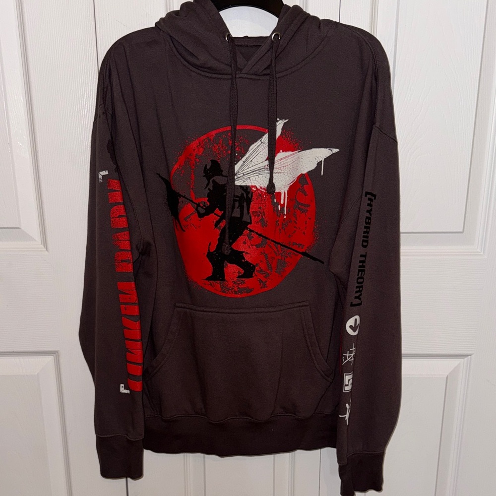 Graphic Linkin Park Hoodie, Like New Condition, Dark Gray w/Red Graphic